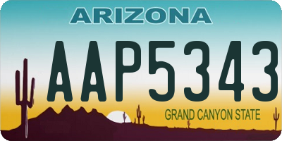 AZ license plate AAP5343