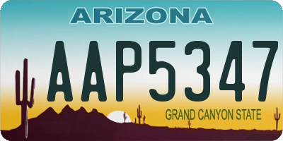 AZ license plate AAP5347