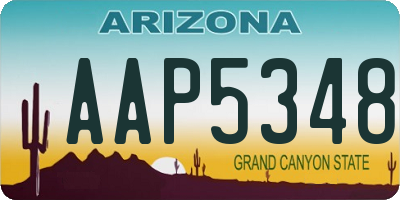 AZ license plate AAP5348