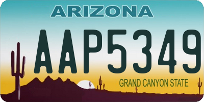 AZ license plate AAP5349