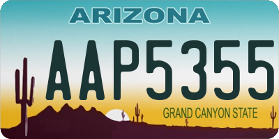 AZ license plate AAP5355