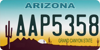 AZ license plate AAP5358