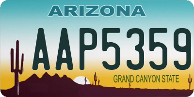 AZ license plate AAP5359