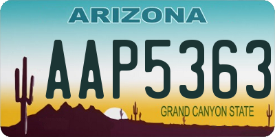 AZ license plate AAP5363