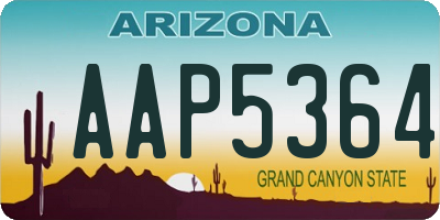 AZ license plate AAP5364