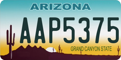 AZ license plate AAP5375