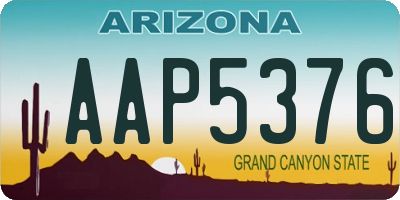 AZ license plate AAP5376