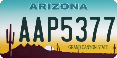 AZ license plate AAP5377
