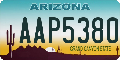 AZ license plate AAP5380