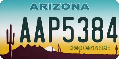 AZ license plate AAP5384
