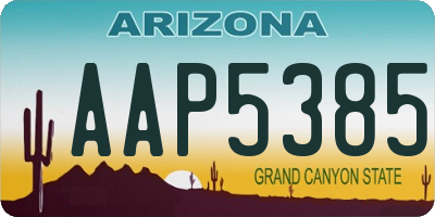 AZ license plate AAP5385