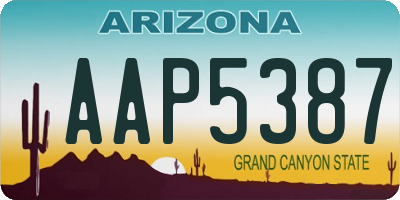 AZ license plate AAP5387