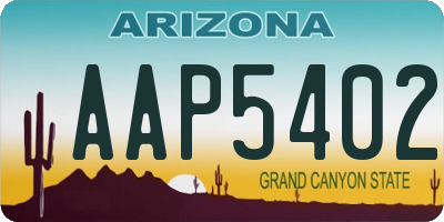 AZ license plate AAP5402