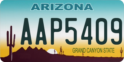 AZ license plate AAP5409