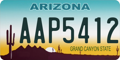 AZ license plate AAP5412
