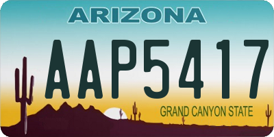 AZ license plate AAP5417