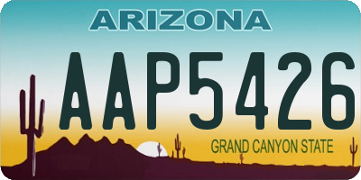 AZ license plate AAP5426
