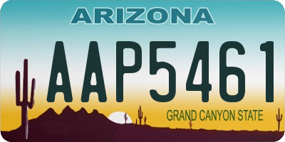 AZ license plate AAP5461