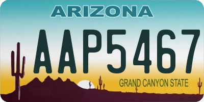 AZ license plate AAP5467