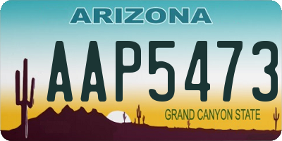 AZ license plate AAP5473