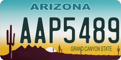AZ license plate AAP5489