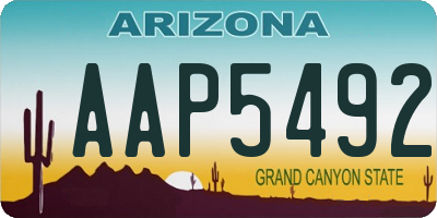 AZ license plate AAP5492