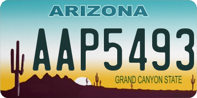 AZ license plate AAP5493