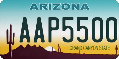 AZ license plate AAP5500