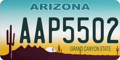 AZ license plate AAP5502