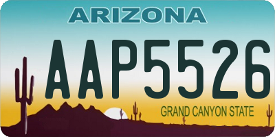 AZ license plate AAP5526