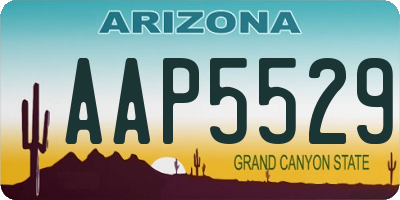 AZ license plate AAP5529