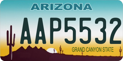 AZ license plate AAP5532