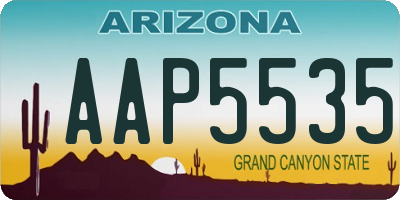 AZ license plate AAP5535