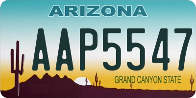 AZ license plate AAP5547