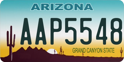 AZ license plate AAP5548