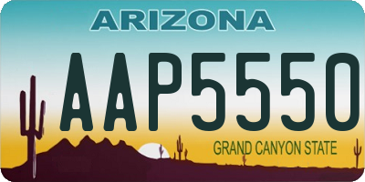 AZ license plate AAP5550