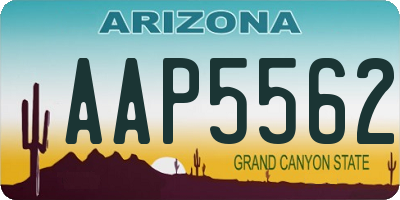 AZ license plate AAP5562