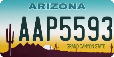 AZ license plate AAP5593