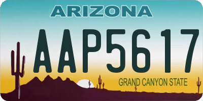 AZ license plate AAP5617