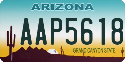 AZ license plate AAP5618