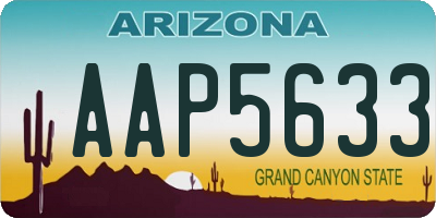 AZ license plate AAP5633