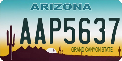 AZ license plate AAP5637