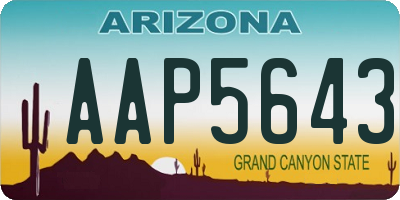 AZ license plate AAP5643