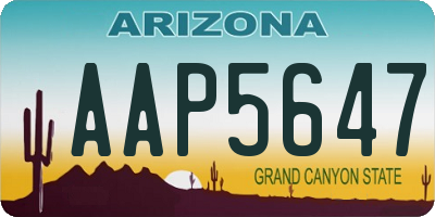 AZ license plate AAP5647