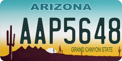 AZ license plate AAP5648