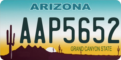 AZ license plate AAP5652