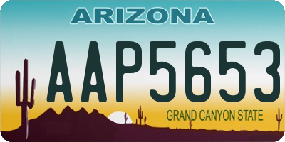 AZ license plate AAP5653