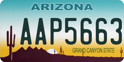 AZ license plate AAP5663