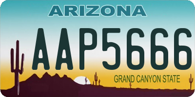 AZ license plate AAP5666