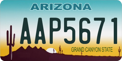 AZ license plate AAP5671